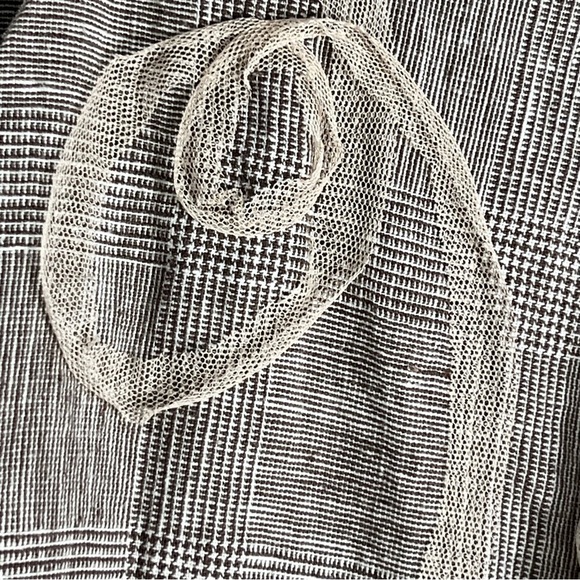 BRYN WALKER Grey Size S Lagenlook Linen Mesh Swirl Design Button Tunic Jacket - Picture 7 of 10